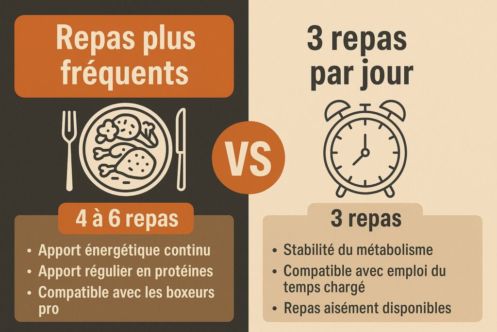 fréquence de repas chez le boxeur 4 vs 6