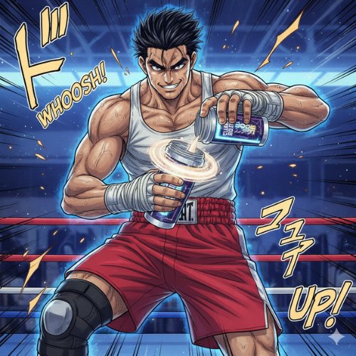 combattant qui ingère du collagène